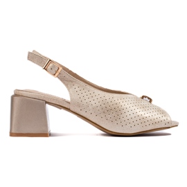 Goodin Élégantes sandales dorées à talons hauts