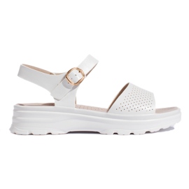 Goodin Sandales blanches confortables pour femmes