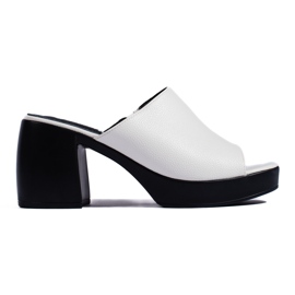 Goodin Tongs à talons hauts pour femmes blanches