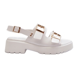 Sandales Femme Avec Boucles Cuir Eco Blanc Konanttia
