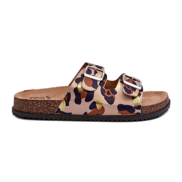 Tongs pour femmes beiges et marron à boucles Oliena