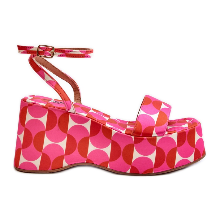 Sandales À Motifs Sur Plateforme Et Compensée Fuchsia Wiandia rose