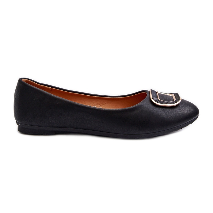 Ballerines en cuir écologique noir avec décoration par Enicoria le noir
