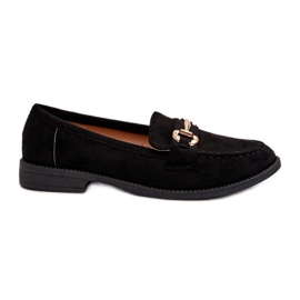 Mocassins femme à talon plat avec décoration, noir aviole le noir Mocassins femme à talon plat avec décoration, noir aviole le noir