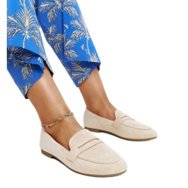 Mocassins beige clair en éco-daim Hennie