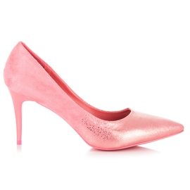 Qinba Talons hauts en daim rose