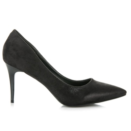 Qinba Talons hauts en daim le noir