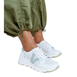 Baskets ajourées en cuir blanc Vinceza