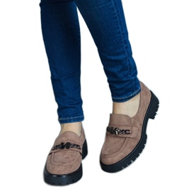 Mocassins Vinceza en daim marron brun