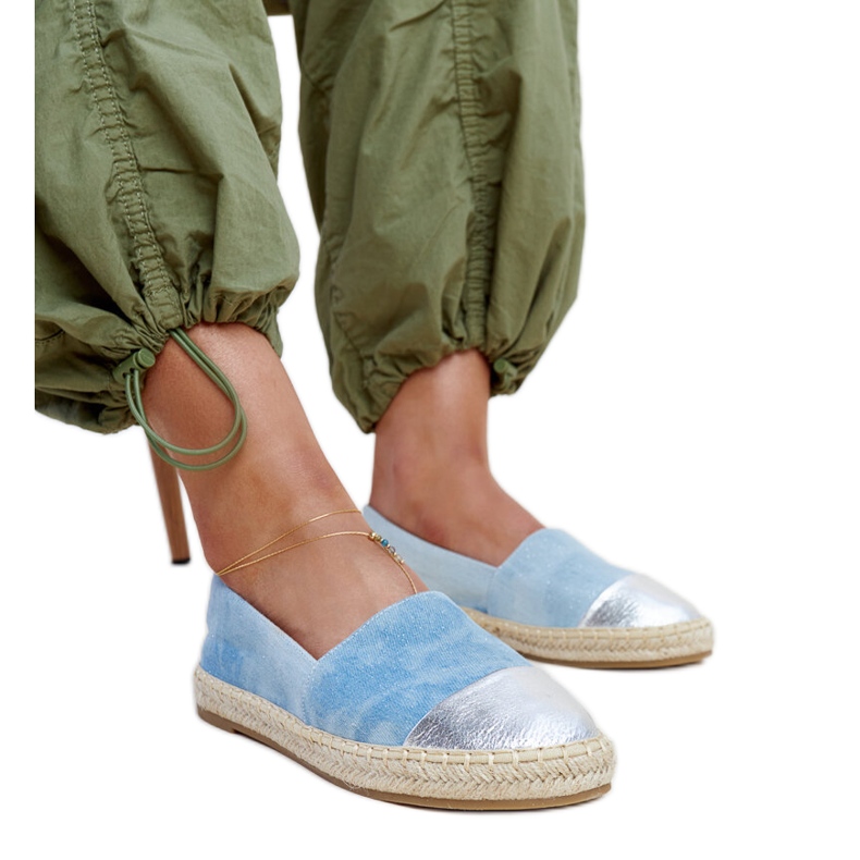 Espadrilles Surana brillantes bleu et argent Espadrilles Surana brillantes bleu et argent