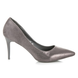 Qinba Talons hauts en daim gris