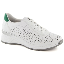 Chaussures en cuir confortables Rieker W RKR692 blanc blanche