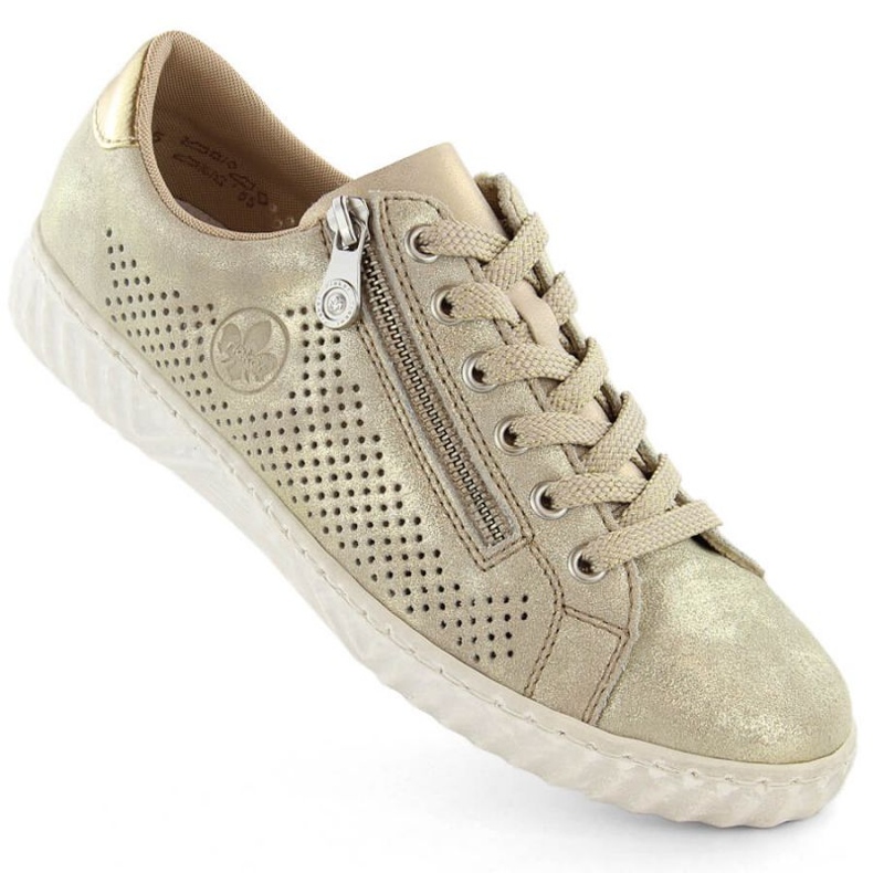Chaussures en cuir confortables Rieker W RKR694, beige