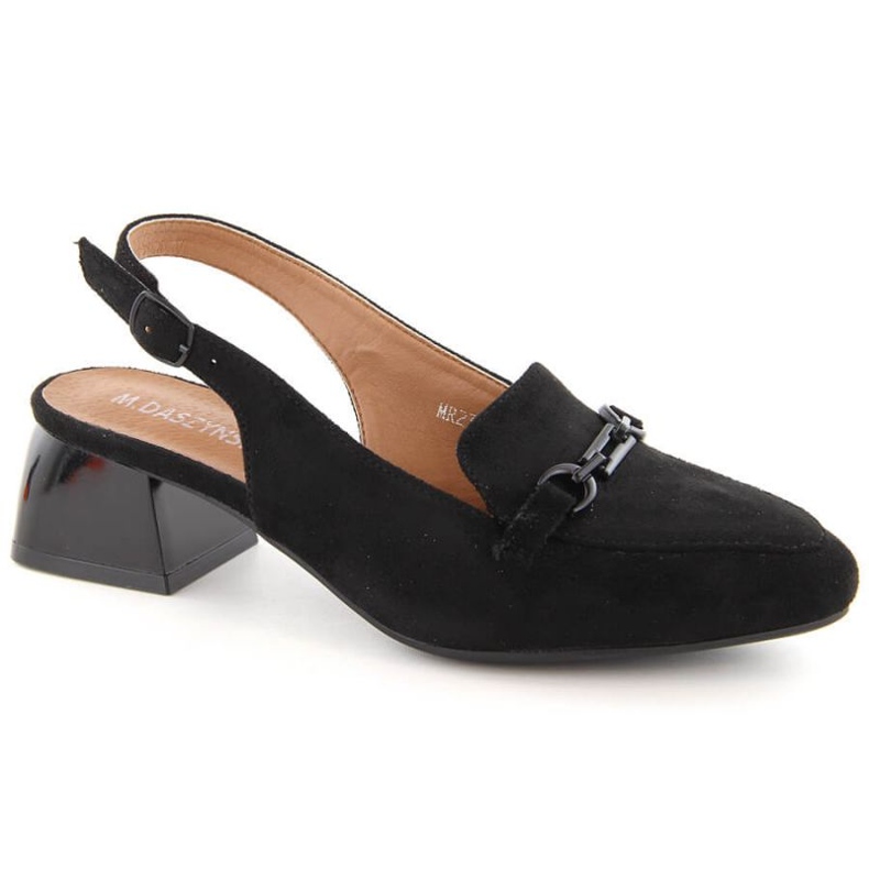 Sandales à talons en daim M.Daszyński W SAN36A, noir le noir