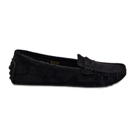 Mocassins Femme Eco Daim Noir Adelmarie