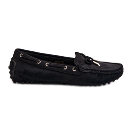Mocassins Femme Eco Daim Noir Anemilda le noir