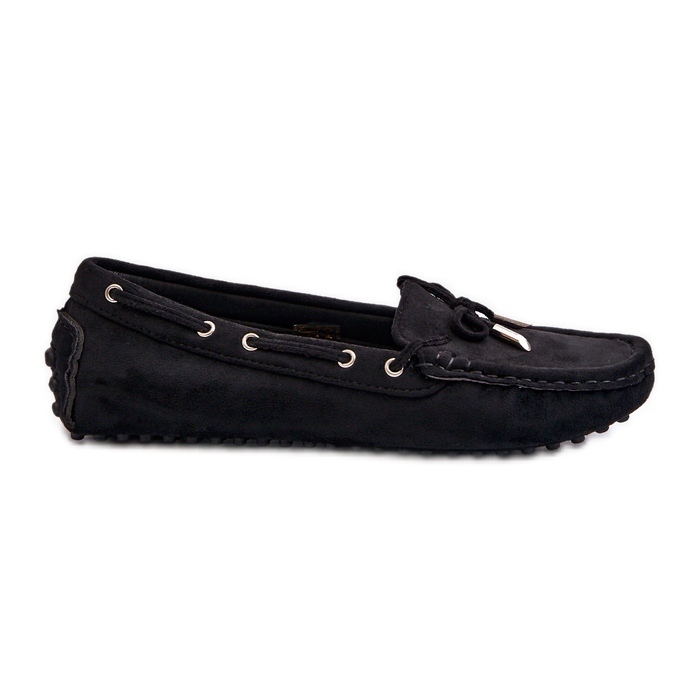 Mocassins Femme Eco Daim Noir Anemilda le noir