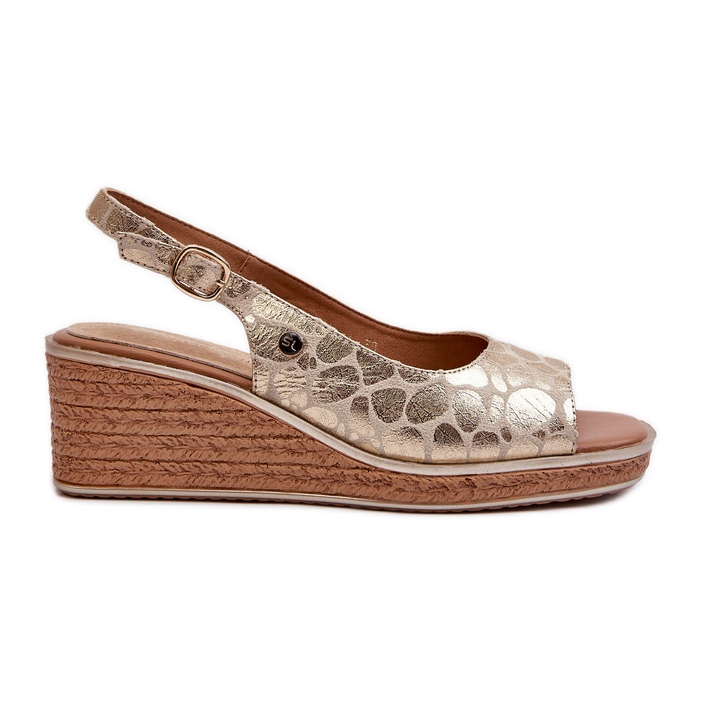 Sandales compensées dorées Sergio Leone SK301 pour femmes d'or Sandales compensées dorées Sergio Leone SK301 pour femmes d'or