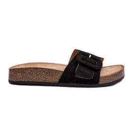 Tongs Femme Avec Boucle Eco Daim Noir Laeltia le noir
