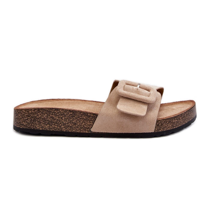 Tongs Femme Avec Boucle Eco Daim Beige Laeltia