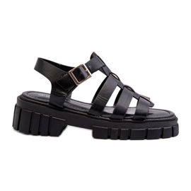 Sandales romaines pour femmes noires Rosarose