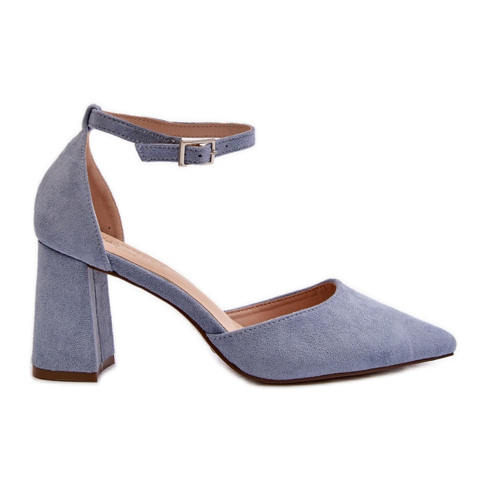 Escarpins à talons hauts et bouts pointus, Eco Suède, Bleu Halene