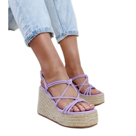 Sandales compensées Mara violettes
