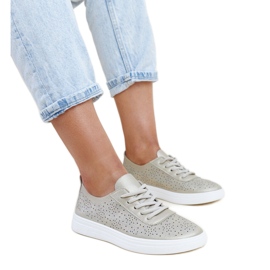 Baskets en cuir écologique Whitley dorées