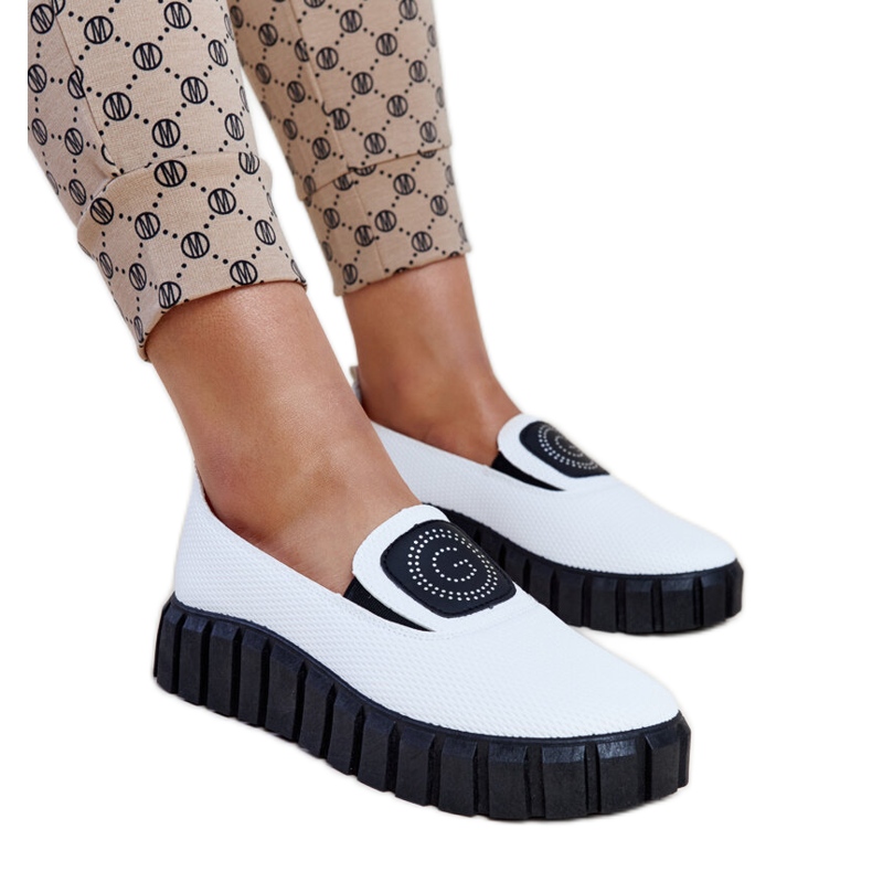 Chaussures blanches à semelle massive Teska