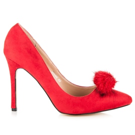 Coco Perla Escarpins à pompon rouge Coco Perla Escarpins à pompon rouge