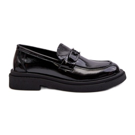 Mocassins Femme En Cuir Verni Noir Keelana