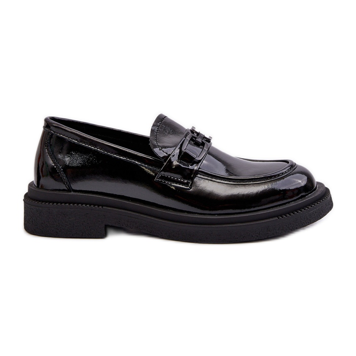 Mocassins Femme En Cuir Verni Noir Keelana le noir