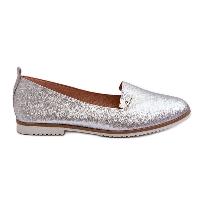Mocassins Femme Talon Plat Argent Enzla Mocassins Femme Talon Plat Argent Enzla