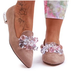 Seastar Mocassins ornés à talons plats pour femmes Beige foncé Sloane