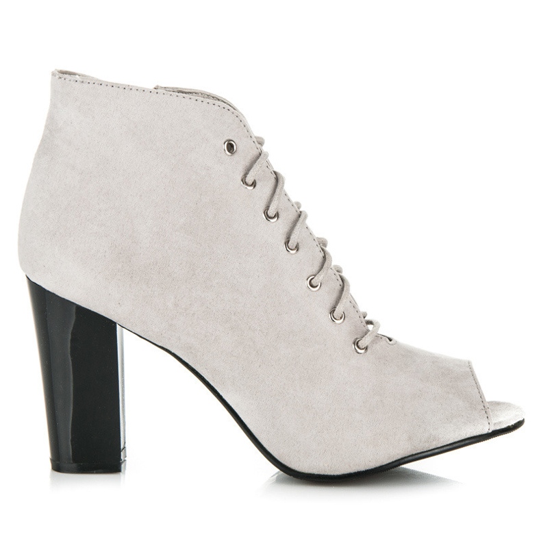 Vinceza Bottines nouées à bout ouvert gris