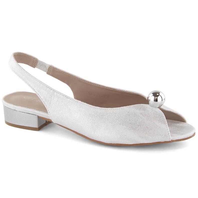 Sandales à talons bas femme argentées T.Sokolski 136