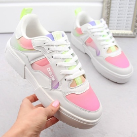 Chaussures de sport plateforme multicolores femme Big Star NN274359 blanc