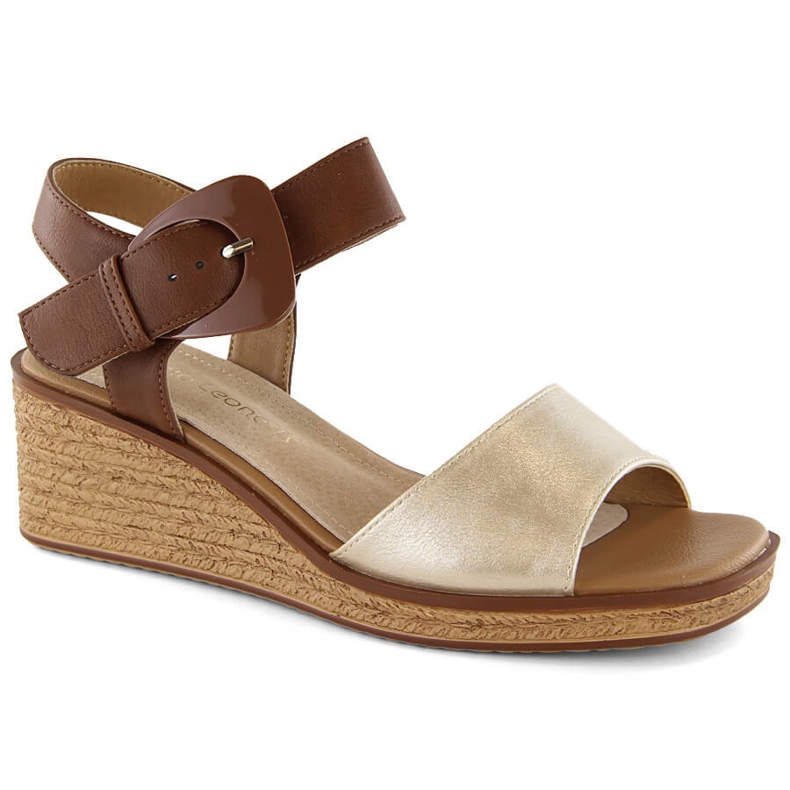Sandales compensées pour femmes avec boucle dorée Sergio Leone SK302 d'or