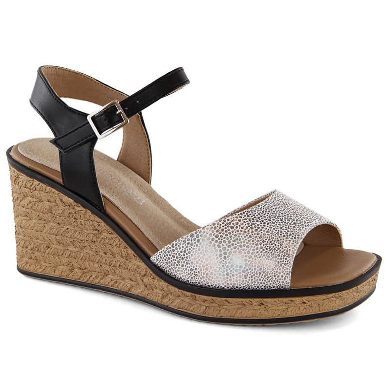 Sandales compensées argentées pour femmes Sergio Leone SK229