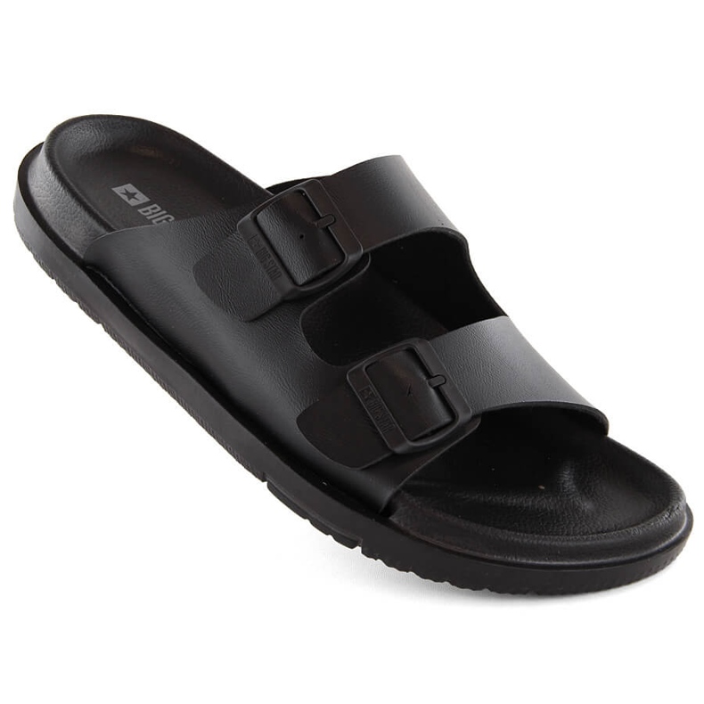 Tongs en mousse avec boucles pour hommes, noires Big Star NN174597 le noir