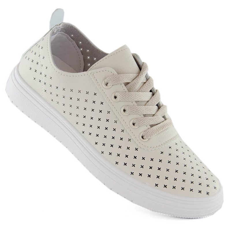 Chaussures de sport ajourées femme, beige Sabatina 0819