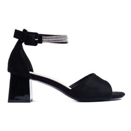 Goodin Sandales noires élégantes pour femmes le noir