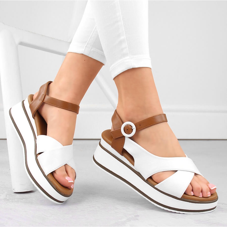 Sandales compensées blanches pour femmes Vinceza 17350