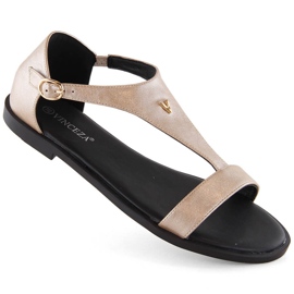 Sandales dorées pour femmes Vinceza 17322