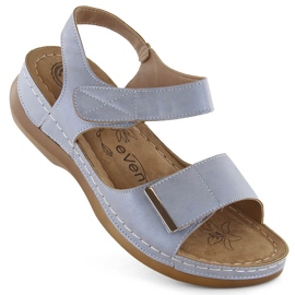 Sandales confortables pour femmes avec velcro, bleu eVento 0146