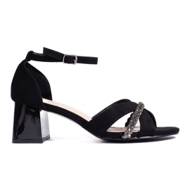 Goodin Sandales femme en daim noir