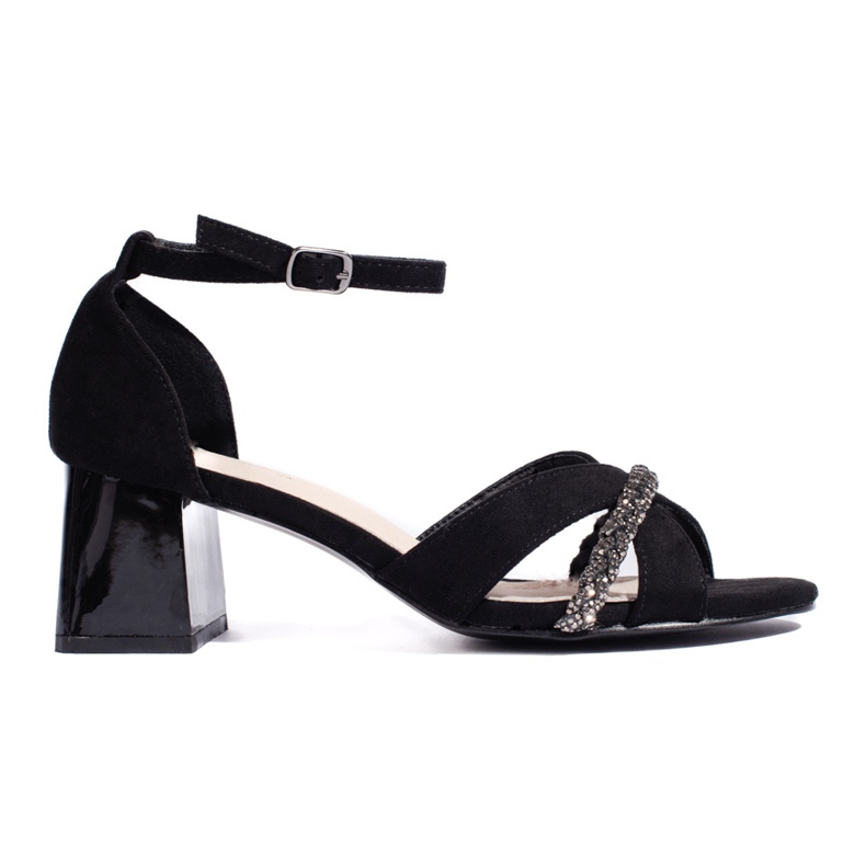Goodin Sandales femme en daim noir le noir