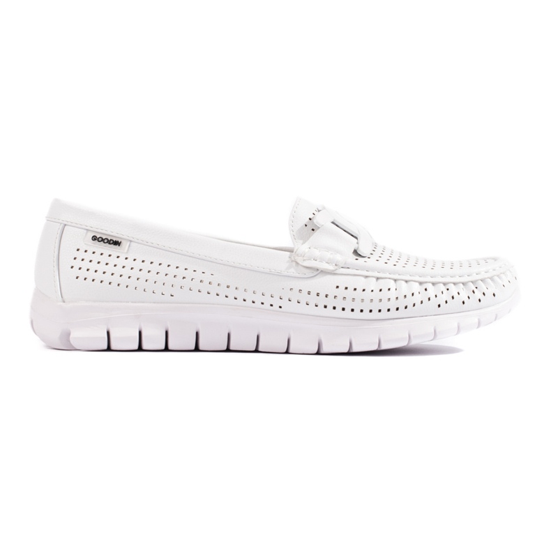 Goodin Mocassins femme blancs ajourés blanche Goodin Mocassins femme blancs ajourés blanche