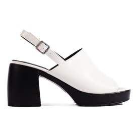 Goodin Sandales compensées femme blanches