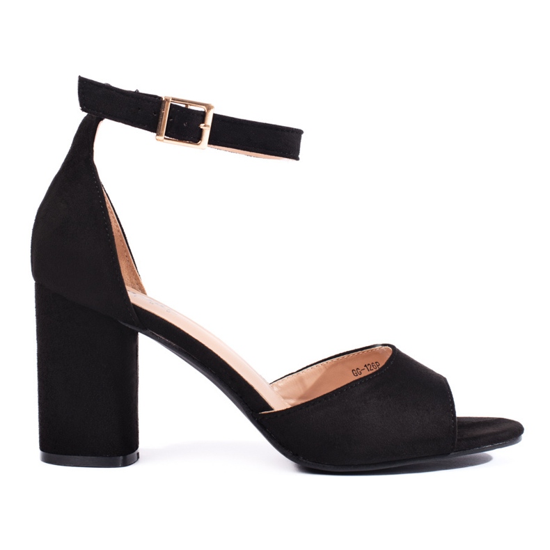 Sandales noires à talons pour femme le noir
